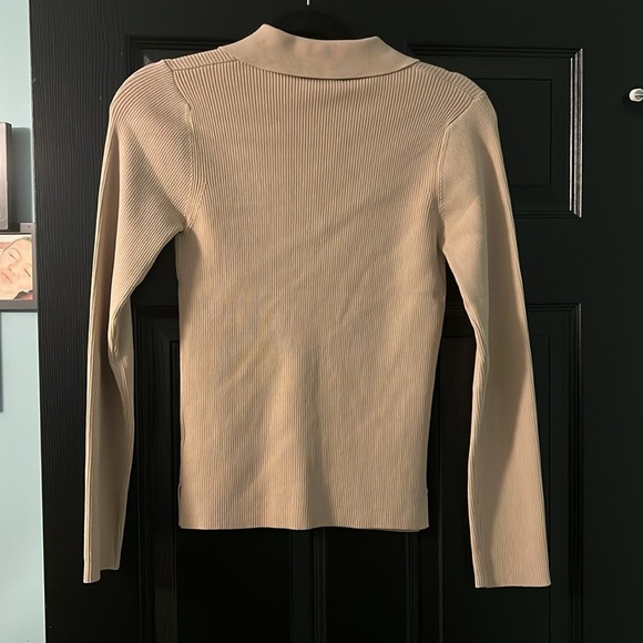 NEW Women's Cream Collar Long Sleeve Top S - Picture 4 of 5
